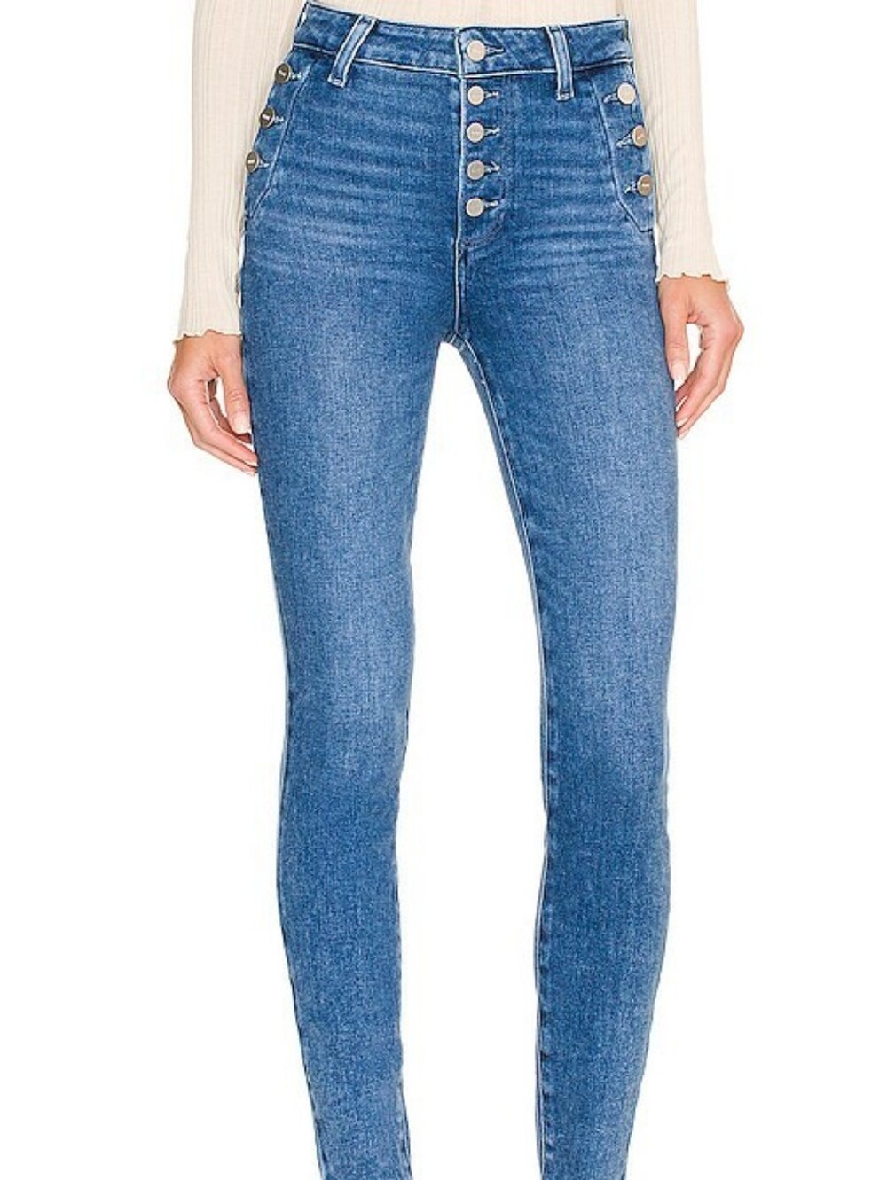 PAIGE Emmie Ultra Skinny Button-Front Jeans